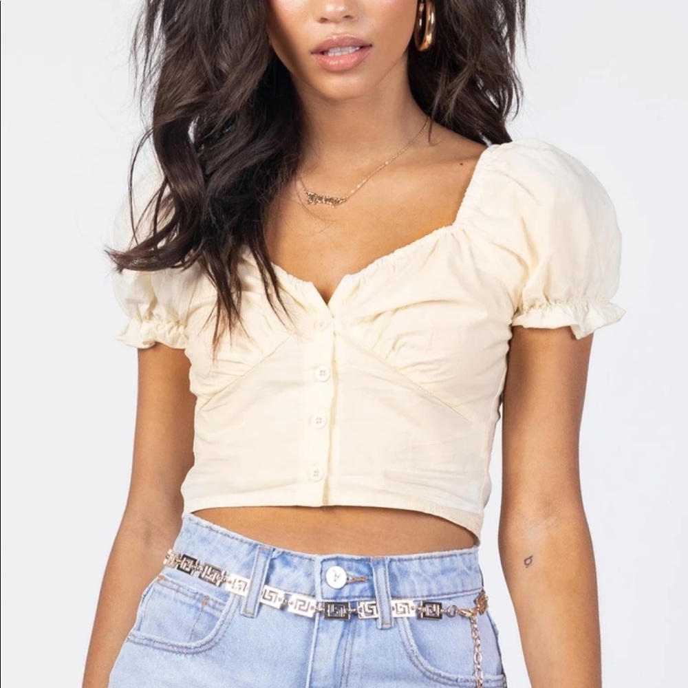 NWT Princess Polly Abe Crop Top in Lemon size 4
